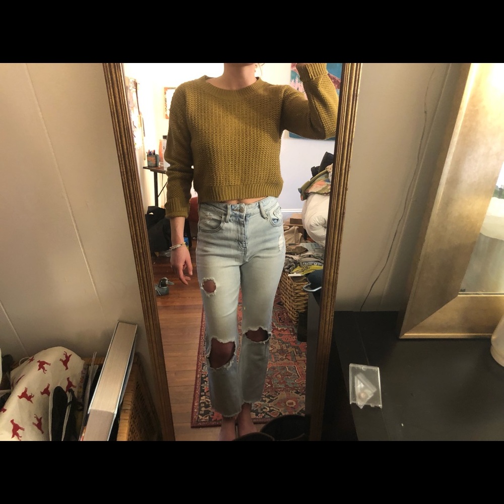 Cropped Medium Knit Sweater